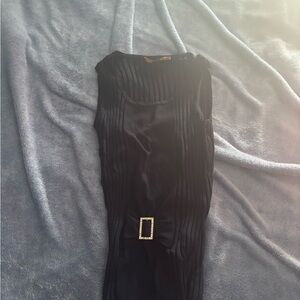 Elegant Black Sleeveless top  with Buckle